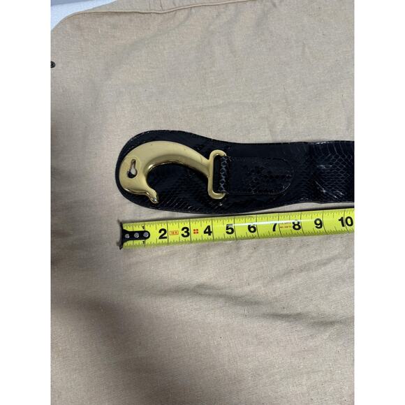 Creaciones Grau Belt Womens Large Black Genuine Snake Skin Dolphin Buckle Spain main image 13
